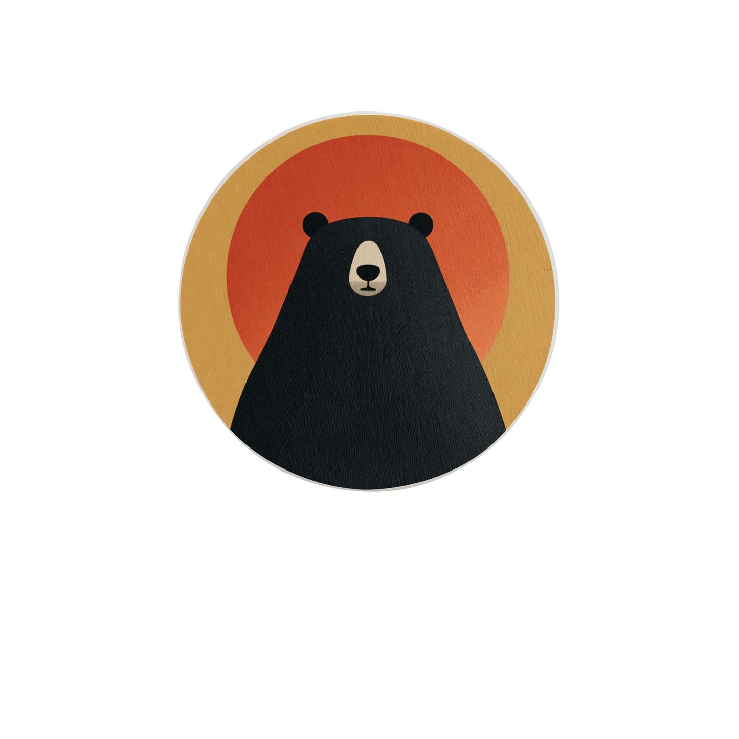 4" Cartoon Bear with Sunset Diatomite Round Coaster – Absorbent, Heat-Resistant, Eco-Friendly Non-Slip Drink Mat