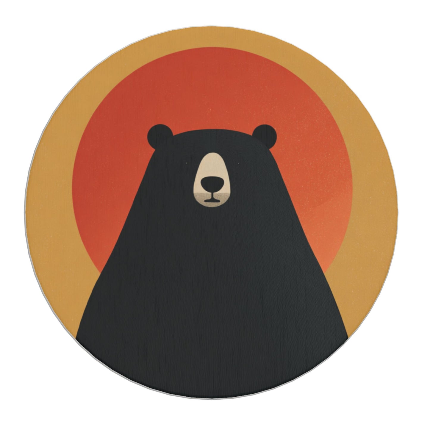 4" Cartoon Bear with Sunset Diatomite Round Coaster – Absorbent, Heat-Resistant, Eco-Friendly Non-Slip Drink Mat