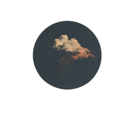 4" Dark Cloudscape Diatomite Round Coaster – Super Absorbent, Heat-Resistant, Non-Slip, Eco-Friendly Natural Drink Mat