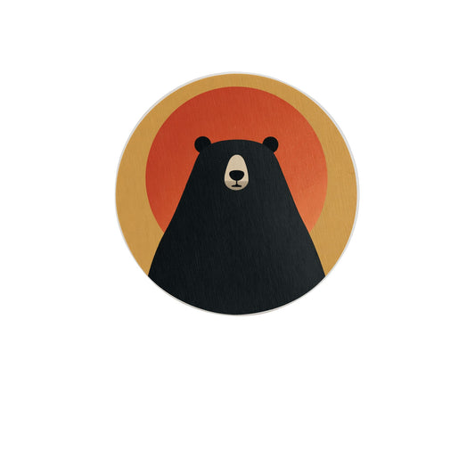 4" Cartoon Bear with Sunset Diatomite Round Coaster – Absorbent, Heat-Resistant, Eco-Friendly Non-Slip Drink Mat